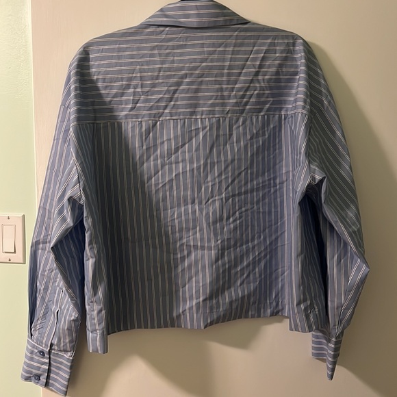 Zara cropped boxy button up shirt size L - Picture 5 of 6